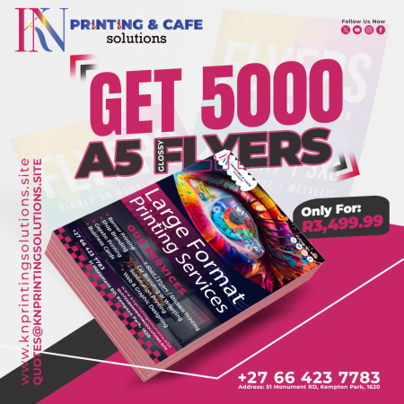 5000 A5 Flyers – High-Quality Bulk Printing Special