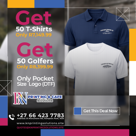 50 Golfers (Polo Shirts) Bulk Deal (Pocket Logo DTF)