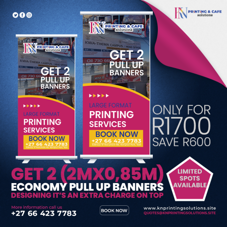Economy Pull-Up Banner Set (2m x 0.85m) – Buy 2 & Save R600
